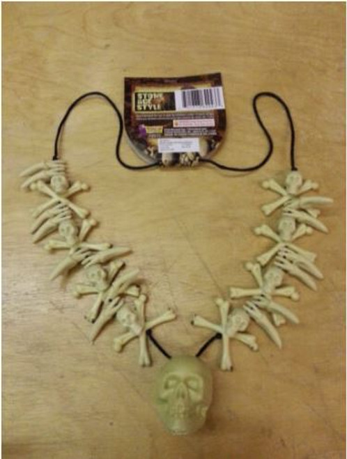 Halloween Voodoo Priestess Skeleton Hand Bone Necklace